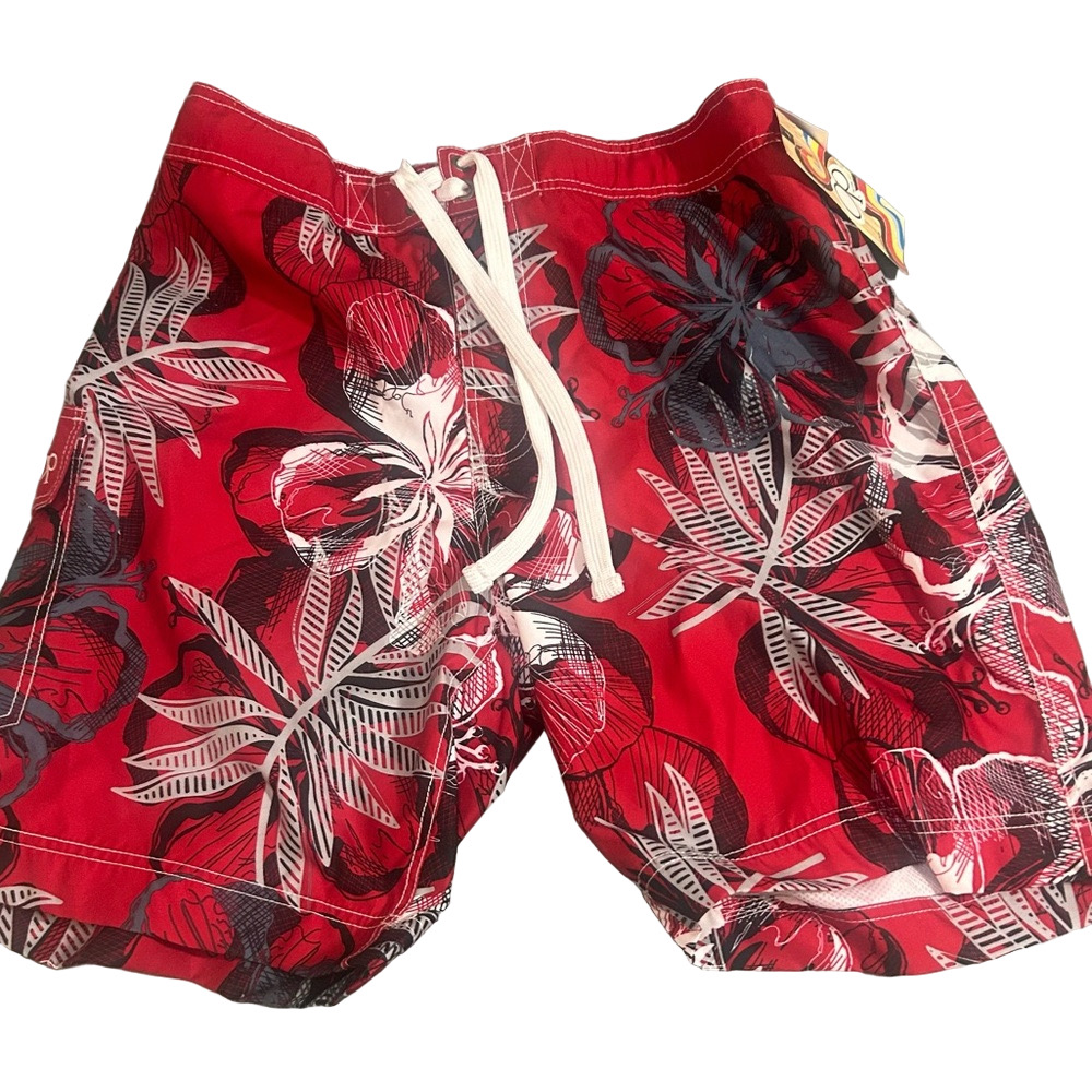 ❌ LAST CHANCE ❌OP Red and White Board Shorts with Tropical Print Size Large